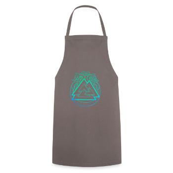 Symbole nordique animal légendaire & Valknut - Tablier de cuisine - gris - Devant - AI Model Male 185 dark (185cm)