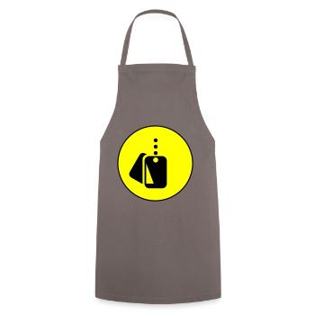 Icône d’icône de badge - Tablier de cuisine - gris - Devant - AI Model Male 185 dark (185cm)
