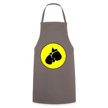 Symbole des gants de boxe - Tablier de cuisine - gris - Devant - AI Model Male 185 dark (185cm)