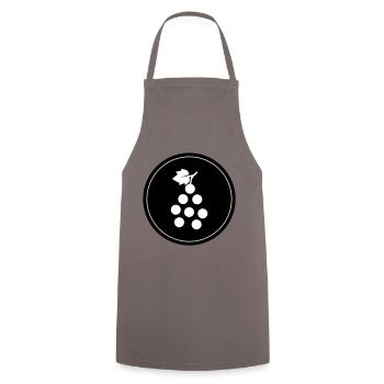 Weintrauben Symbol - Kochschürze - Grau - Vorne - AI Model Male 185 dark (185cm)