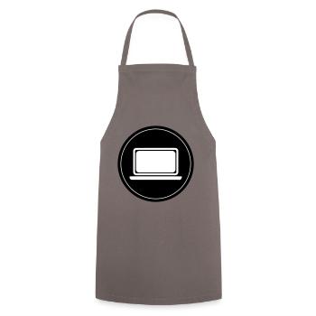 Laptop Pc Office - Cooking Apron - grey - Front - AI Model Male 185 dark (185cm)