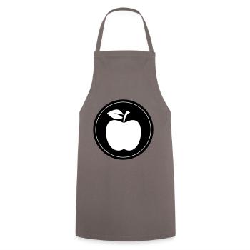 Apfel Symbol - Kochschürze - Grau - Vorne - AI Model Male 185 dark (185cm)