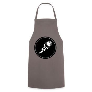 Basketball flame - Cooking Apron - grey - Front - AI Model Male 185 dark (185cm)