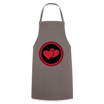 Symbole du cœur Amour Cœur - Tablier de cuisine - gris - Devant - AI Model Male 185 dark (185cm)