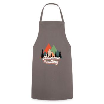 L’aventure appelle les montagnes rétro Alpes - Tablier de cuisine - gris - Devant - AI Model Male 185 dark (185cm)