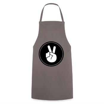 Cercle de la Paix de la Main - Tablier de cuisine - gris - Devant - AI Model Male 185 dark (185cm)