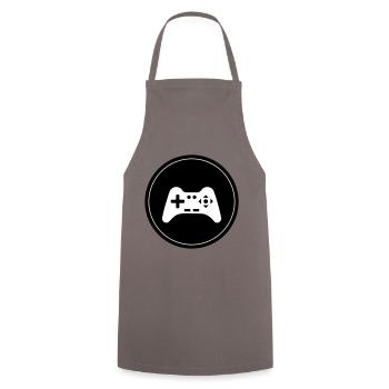 Gamepad Symbol Controller Circle - Cooking Apron - grey - Front - AI Model Male 185 dark (185cm)