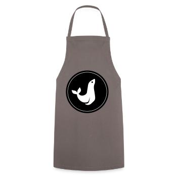 seal animal circle - Cooking Apron - grey - Front - AI Model Male 185 dark (185cm)