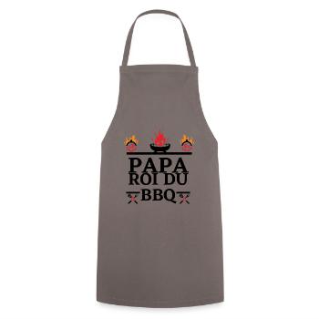 Papa roi du bbq - Tablier de cuisine - gris - Devant - AI Model Male 185 dark (185cm)