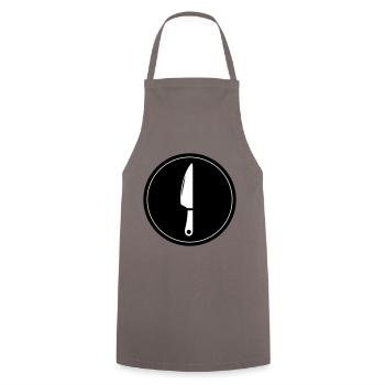 Messer icon - Kochschürze - Grau - Vorne - AI Model Male 185 dark (185cm)