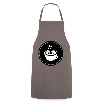 Coffee Logo - Cooking Apron - grey - Front - AI Model Male 185 dark (185cm)