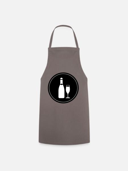 Rotwein Symbol - Kochschürze - Grau