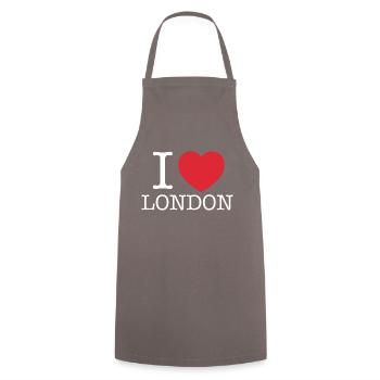 J’adore Londres | J’adore LDN | I Heart Londres - Tablier de cuisine - gris - Devant - AI Model Male 185 dark (185cm)