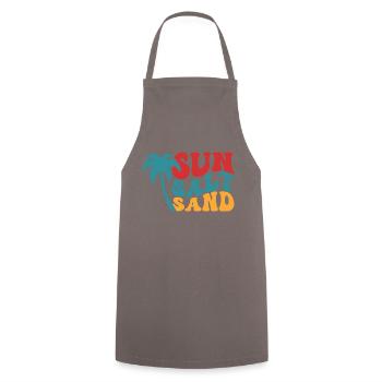 Sun Salt Sand Sommer Sonne Strand Palmen Urlaub - Kochschürze - Grau - Vorne - AI Model Male 185 dark (185cm)