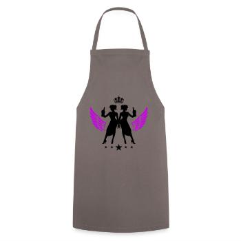 Drunk Silhouette Celebrating Party Girl - Cooking Apron - grey - Front - AI Model Male 185 dark (185cm)