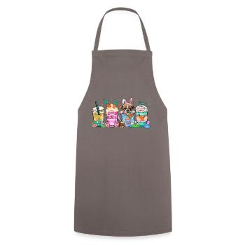 Chien café pâques anglaisbouledogue2 4500x5400anglais - Tablier de cuisine - gris - Devant - AI Model Male 185 dark (185cm)
