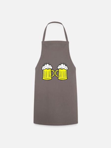 Bierglas Anstoßen - Kochschürze - Grau