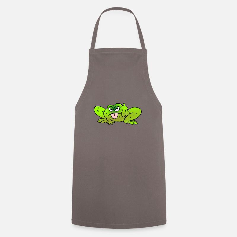 Toad pulls the tongue - Cooking Apron - grey