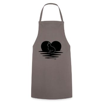 cat - Cooking Apron - grey - Front - AI Model Male 185 dark (185cm)