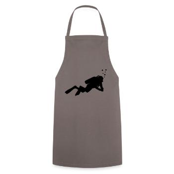 Taucher Diver Tauchen Sport Wasser Hobby - Kochschürze - Grau - Vorne - AI Model Male 185 dark (185cm)