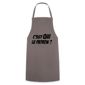C'est QUI le Patron ? - Tablier de cuisine - gris - Devant - AI Model Male 185 dark (185cm)