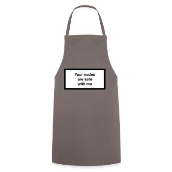 Your nudes are safe with me - Kochschürze - Grau - Vorne - AI Model Male 185 dark (185cm)