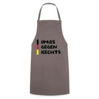 Omas gegen Rechts - schwarz rot gold - Kochschürze - Grau - Vorne - AI Model Male 185 dark (185cm)