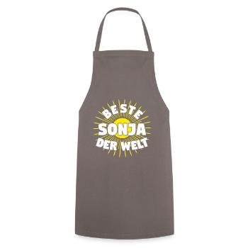 Sonja - Beste Sonja der Welt - Kochschürze - Grau - Vorne - AI Model Male 185 dark (185cm)