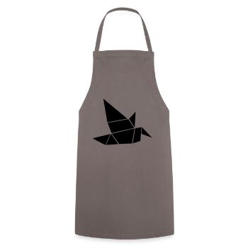 Origami Oiseau Colombe de la Paix Cadeau - Tablier de cuisine - gris - Devant - AI Model Male 185 dark (185cm)