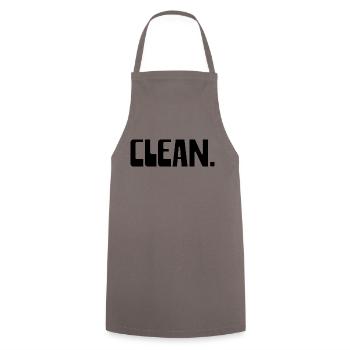 CLEAN - Kochschürze - Grau - Vorne - AI Model Male 185 dark (185cm)