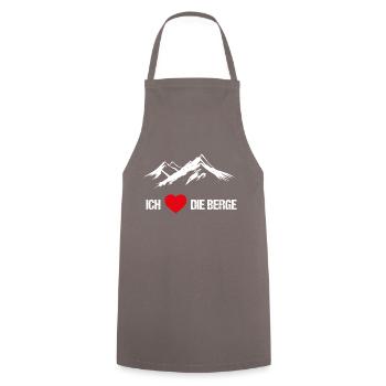 Ich liebe die Berge - Kochschürze - Grau - Vorne - AI Model Male 185 dark (185cm)