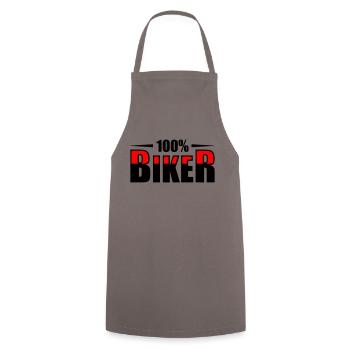Biker Motorcyclist - Cooking Apron - grey - Front - AI Model Male 185 dark (185cm)