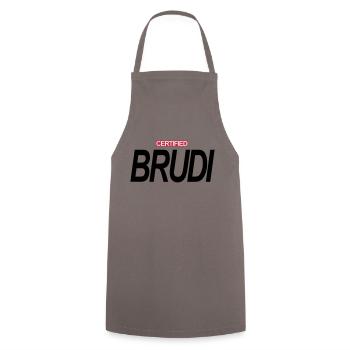 CERTIFIED BRUDI - Kochschürze - Grau - Vorne - AI Model Male 185 dark (185cm)