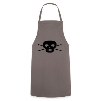 Knit Skull - Kochschürze - Grau - Vorne - AI Model Male 185 dark (185cm)