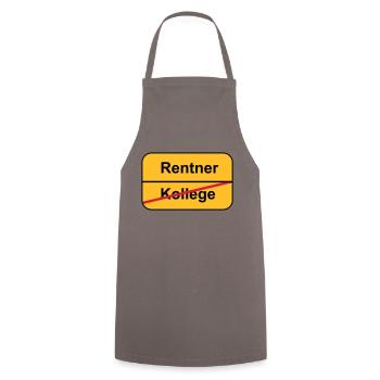 Pensionierung - Kochschürze - Grau - Vorne - AI Model Male 185 dark (185cm)
