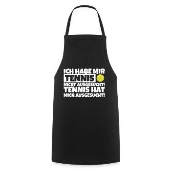 tennis saying passion funny fun humor - Cooking Apron - black - Front - AI Model Male 185 dark (185cm)