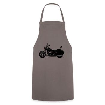 motorrad chopper - Kochschürze - Grau - Vorne - AI Model Male 185 dark (185cm)