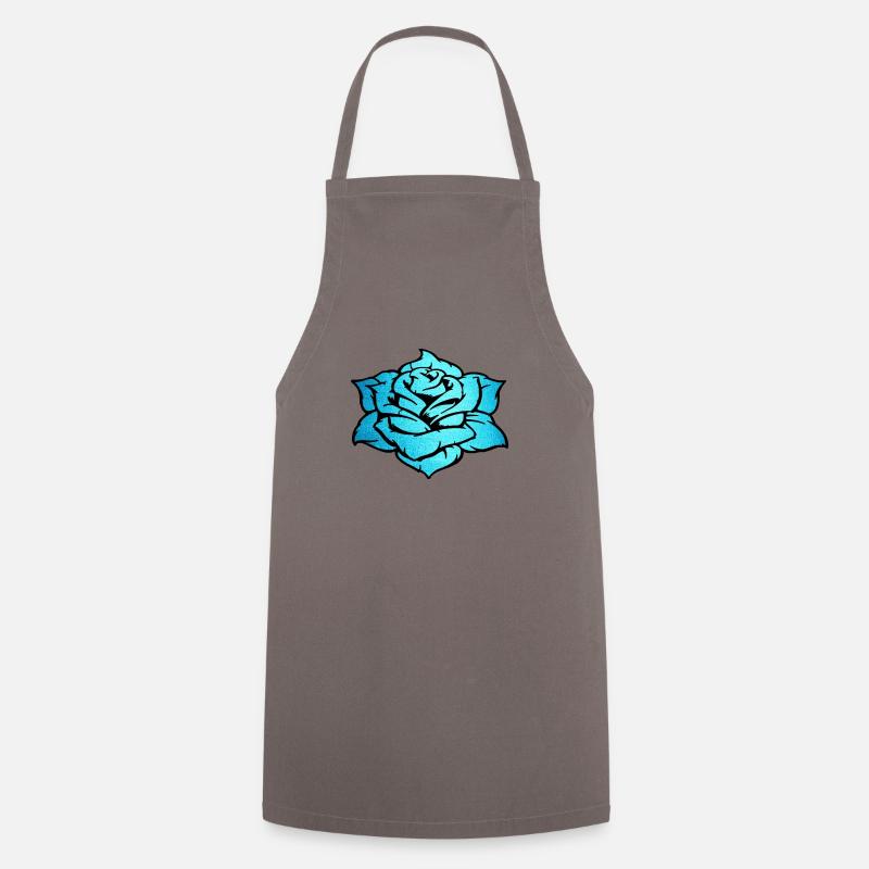 Rose Turquoise - Cooking Apron - grey