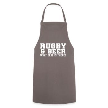 Rugby Beer qu’y a-t-il d’autre ici? - Tablier de cuisine - gris - Devant - AI Model Male 185 dark (185cm)