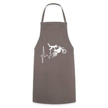 Motorcycle heartbeat - Cooking Apron - grey - Front - AI Model Male 185 dark (185cm)
