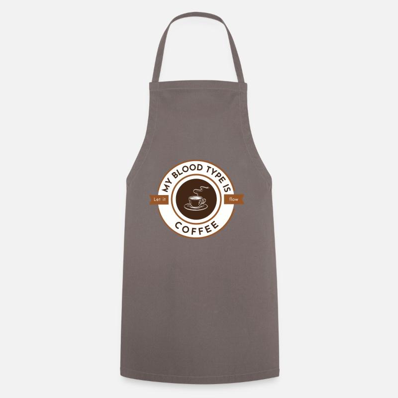 My blood type is coffee white - Cooking Apron - grey
