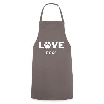 Ich liebe Hunde Ich liebe meinen Hund - Kochschürze - Grau - Vorne - AI Model Male 185 dark (185cm)