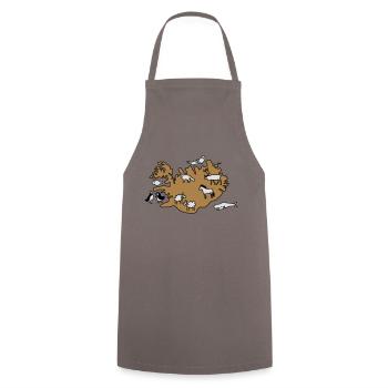 island Karte Tiere - Kochschürze - Grau - Vorne - AI Model Male 185 dark (185cm)