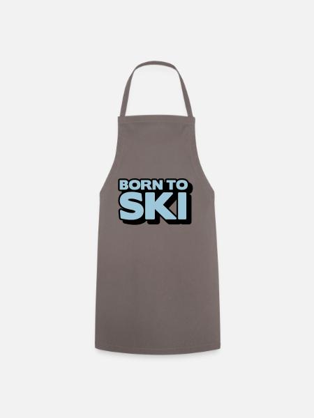 born to ski 2 col - Kochschürze - Grau