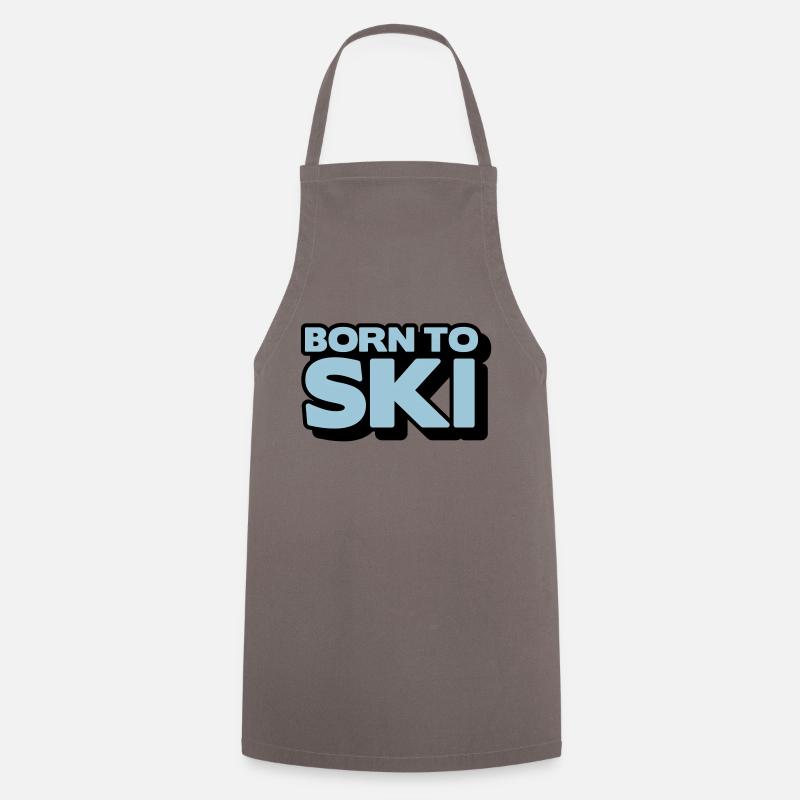 born to ski 2 col - Kochschürze - Grau