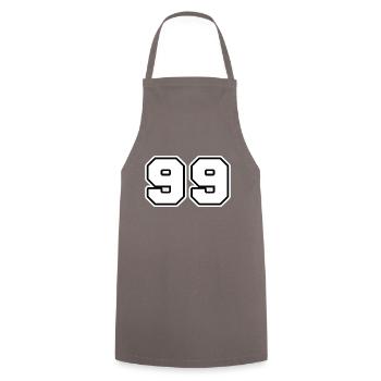 NUMMER 99 - Kochschürze - Grau - Vorne - AI Model Male 185 dark (185cm)