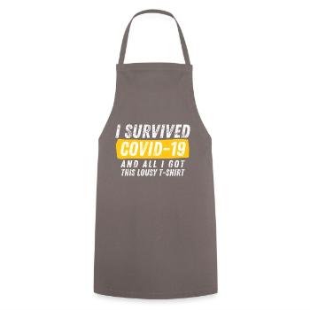 I Survived Covid-19 - Cooking Apron - grey - Front - AI Model Male 185 dark (185cm)