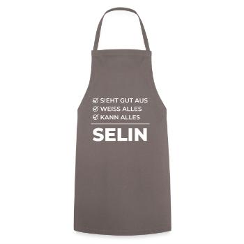 Selin Lustiger Spruch Geschenk Idee Kann Alles - Kochschürze - Grau - Vorne - AI Model Male 185 dark (185cm)