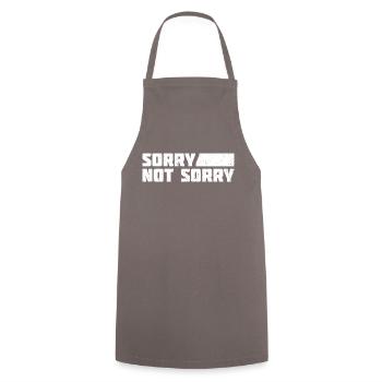 Sorry Not Sorry. Ironic and Funny Design - Cooking Apron - grey - Front - AI Model Male 185 dark (185cm)