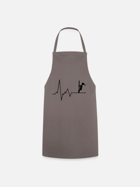 Heartbeat Pole Dancer - Cooking Apron - grey